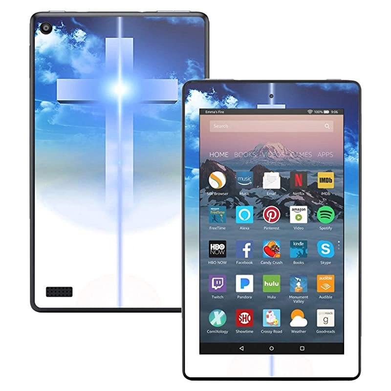 Skin Compatible with  Kindle Fire 7 2017 Cross | Protective Durable and Unique Vinyl Decal wrap Cover | Easy to Apply Remove and Change Styles | Made in The USA