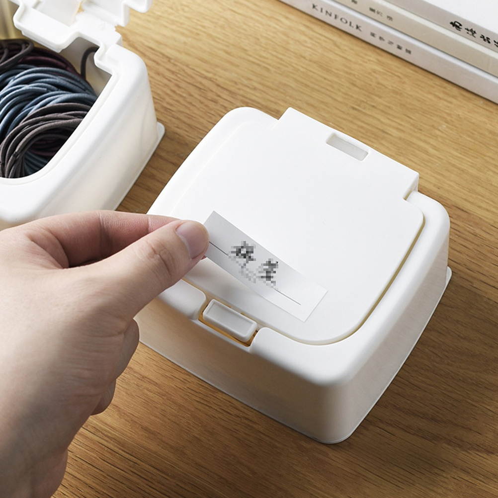 2Pcs Multifunction Plastic Sewing Kit Cotton Swab Holder Storage Box for Home (White, Square)