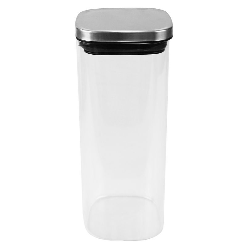 Michael Graves Design X-Large 64 Ounce Square Borosilicate Glass Canister with Stainless Steel Top
