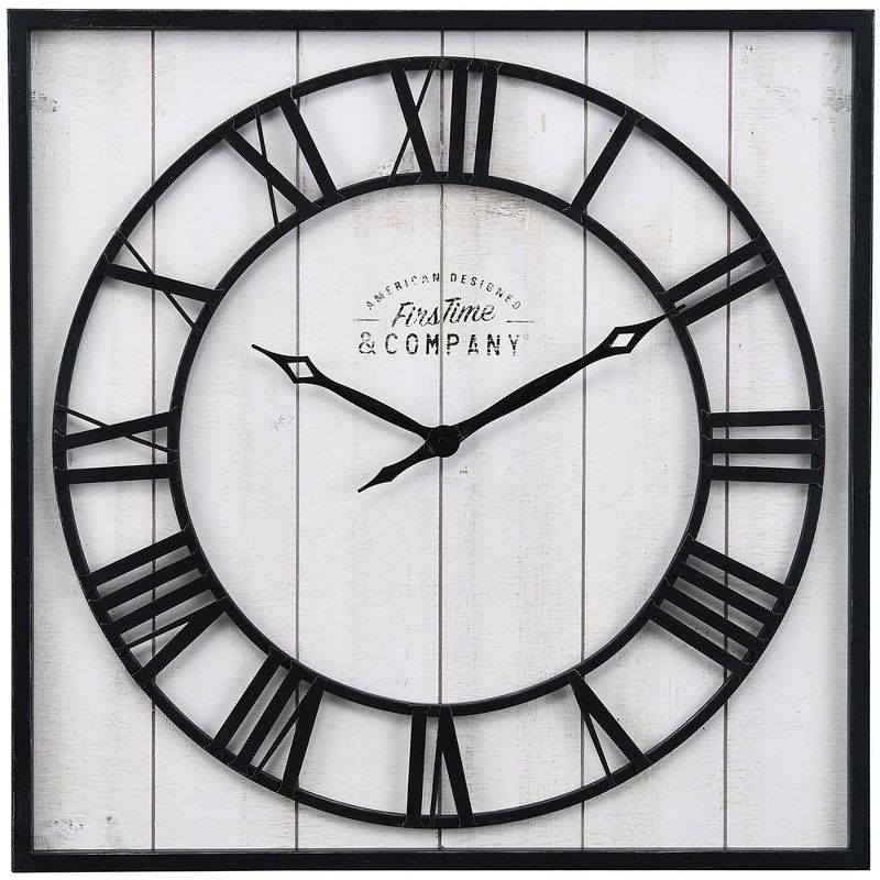 Calvin Farmhouse Square Shiplap Clock - FirsTime