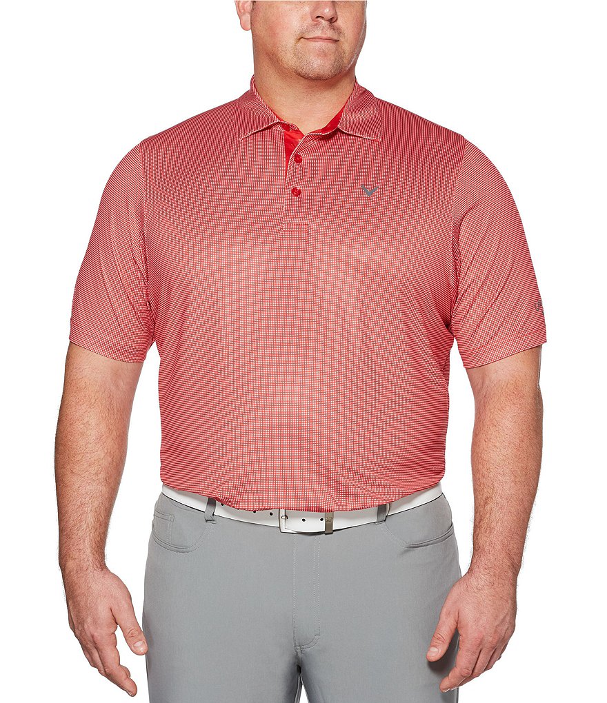 Callaway Golf Big & Tall Gingham Short-Sleeve Polo Shirt