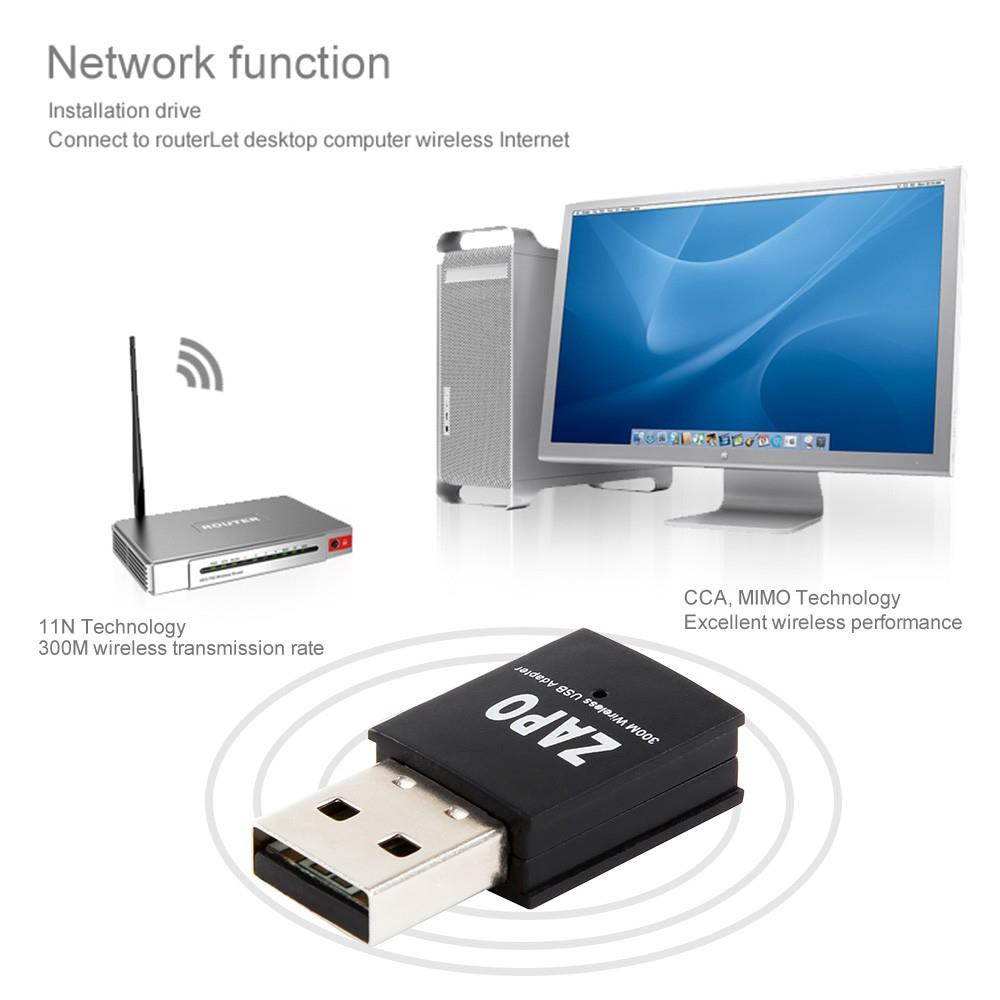 ZAPO W77 300Mbps 2.4G Wireless WiFi Adapter