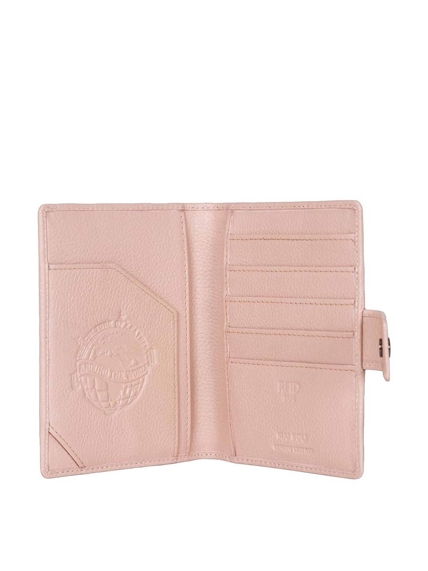 Mai Soli Nomad Nude Pink Formal Leather Passport Wallet for Unisex