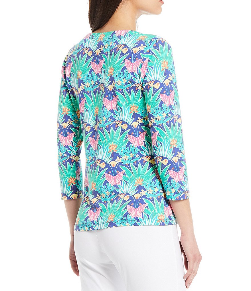 J.McLaughlin Wavesong 3/4 Sleeve Boatneck Knit Tee