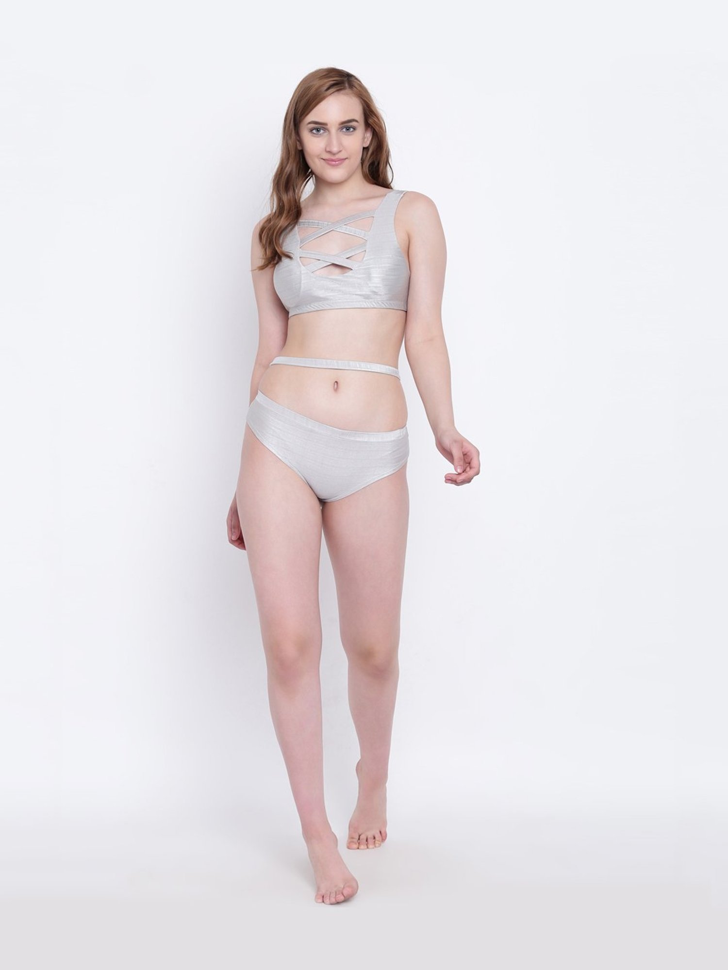 La Intimo Grey Beach Bold Plunge Bra