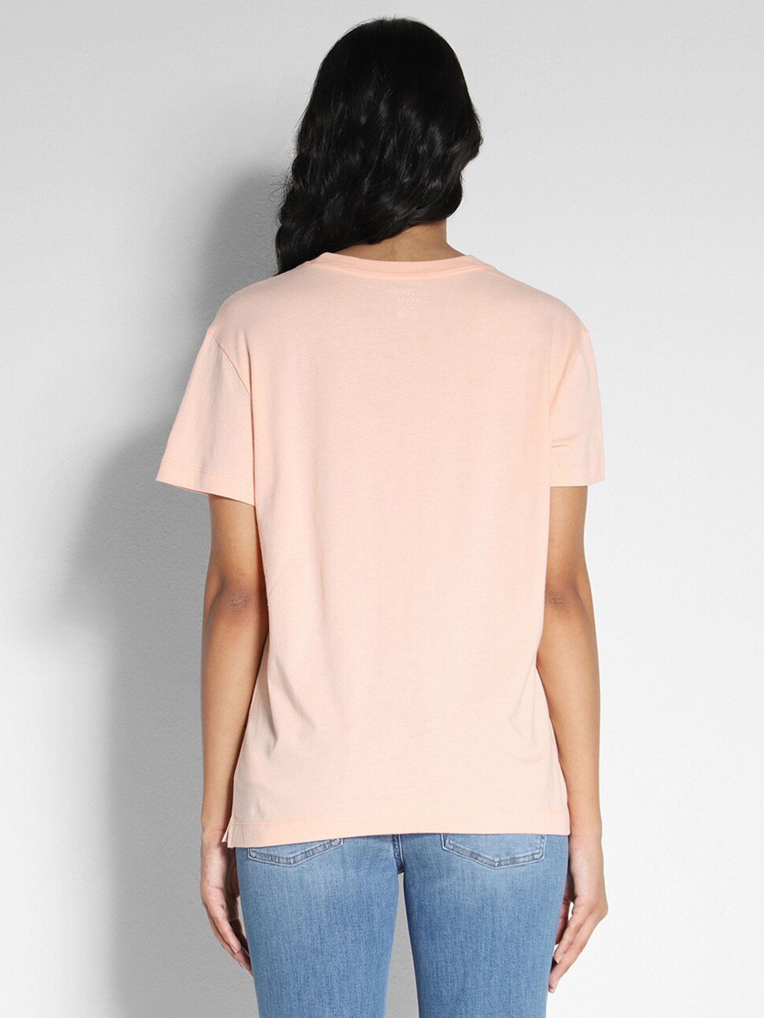 American Eagle Outfitters Peach Cotton Graphic Print T-Shirt