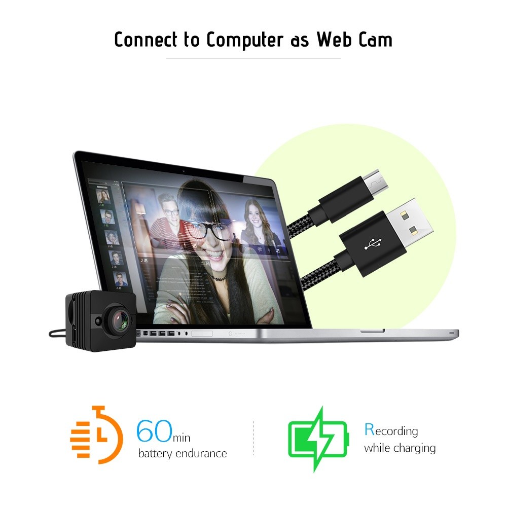 SQ12 1080P HD Mini Sports DV Camcorder Action Camera with Night Vision/ Motion Detection/ 155&deg; Wide Angle Lens/ 30m Waterproof