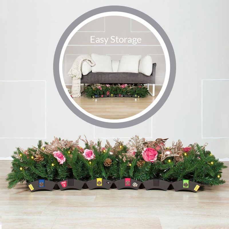 Easy Treezy 18-ET-HIST-75 7.5 Foot Pre-Lit and Pre-Decorated Historic Douglas Fir Artificial Christmas Tree with Easy Assembly, Red and Gold