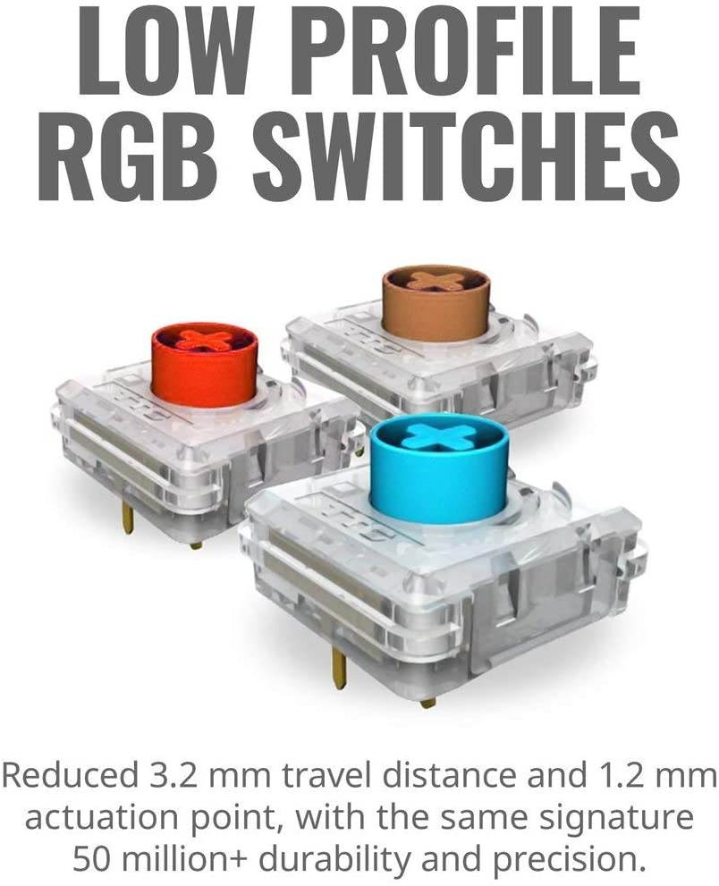 Cooler Master SK620 60% Sliver White Mechanical Keyboard with Low Profile Red Switches, New and Improved Keycaps, and Brushed Aluminum Design