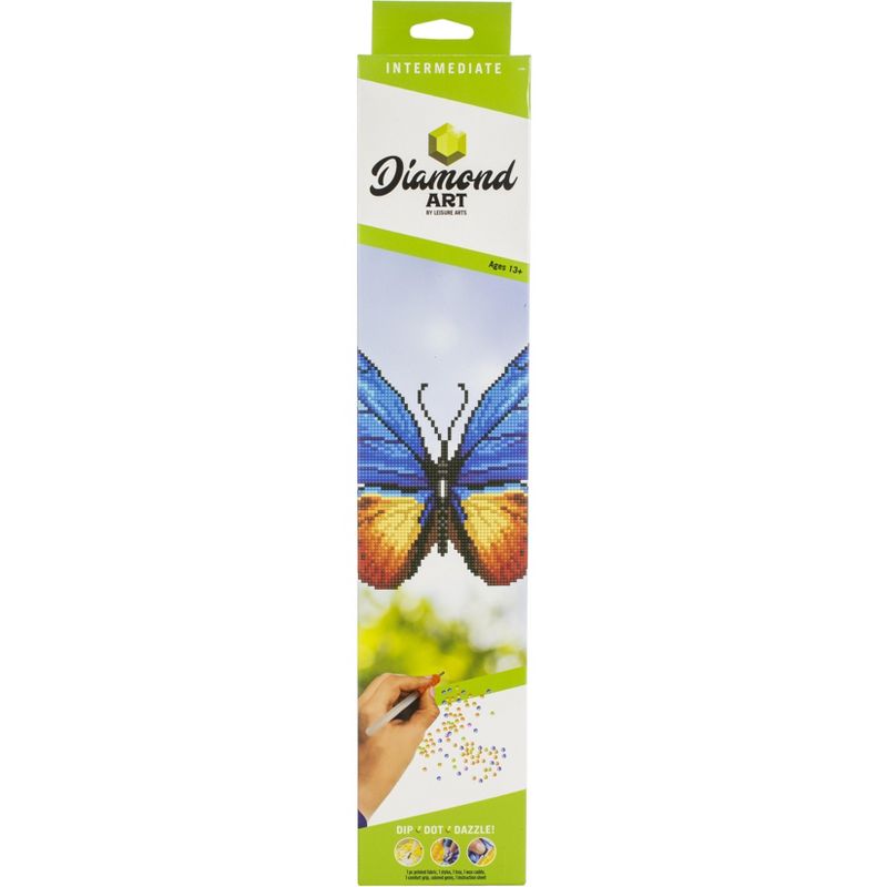 Leisure Arts Diamond Art Intermediate Kit 12"X12"-Butterfly