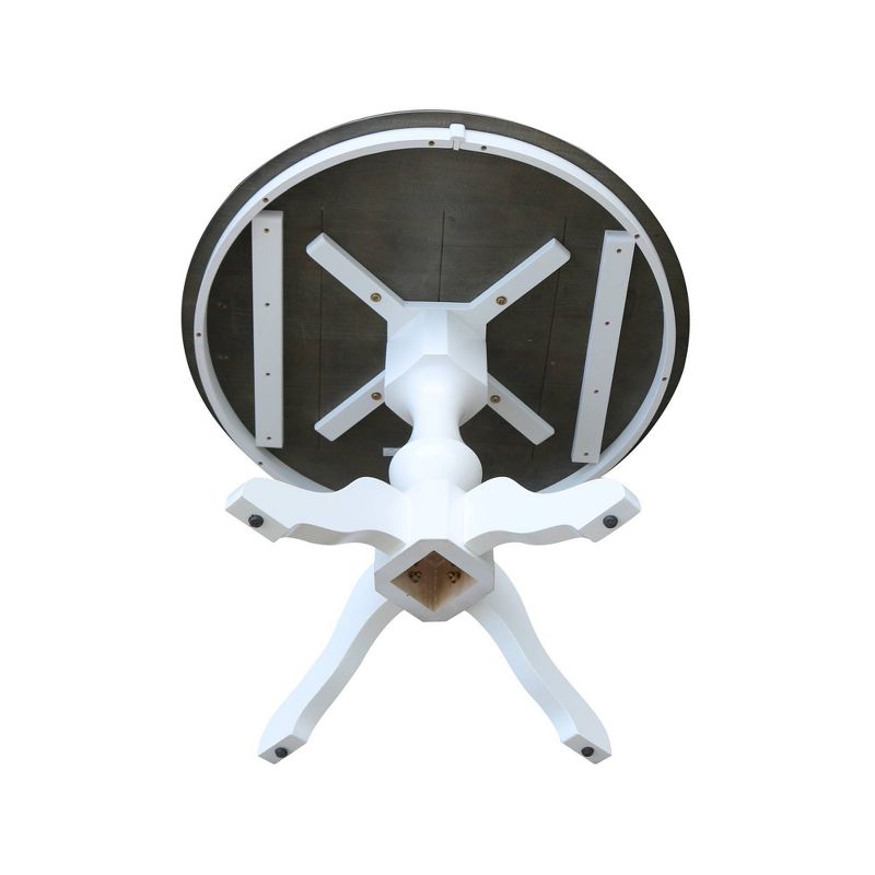 36" Round Top Dining Table White/Heather Gray - International Concepts