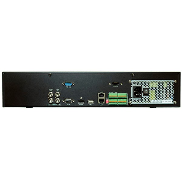 64CH 1080P NVR, Third-party network cameras supported, 1920&times;1080P resolution real-time recording, HDMI and VGA output at up to 1920&times;1080P resolution, 16-ch simultaneous playback, HDD quota and group m