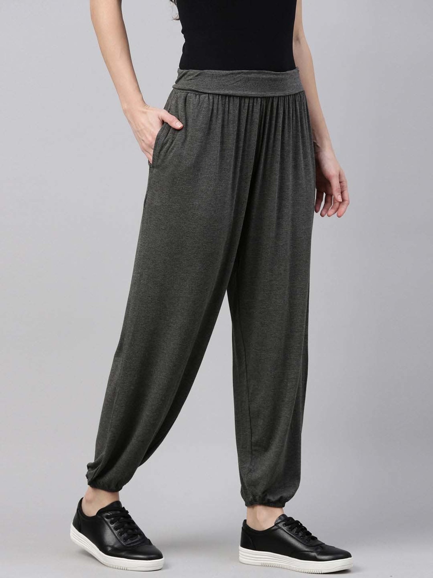 Go Colors! Charcoal Grey Relaxed Fit Harem Pants
