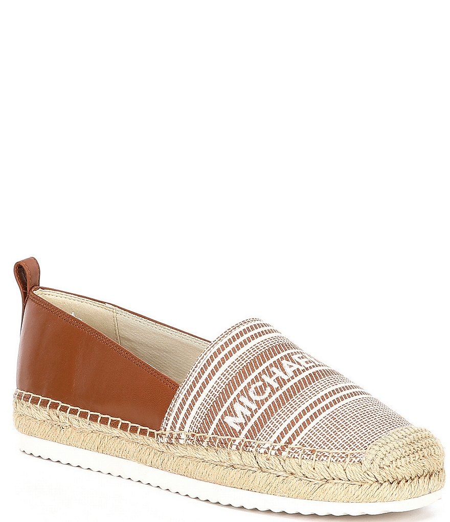 MICHAEL Michael Kors Lenny MK Logo Stripe Jacquard Espadrilles