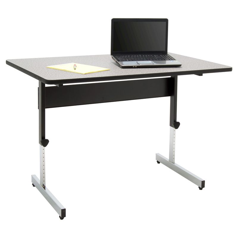 47.5" Canvas & Color Adjustable All Purpose Desk Black/Gray - Calico Designs