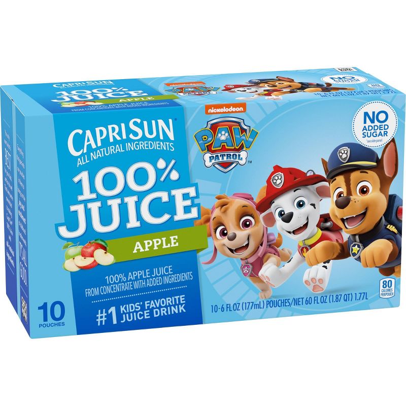 Capri Sun 100% Apple Juice Paw Patrol - 10pk/6 fl oz Pouches