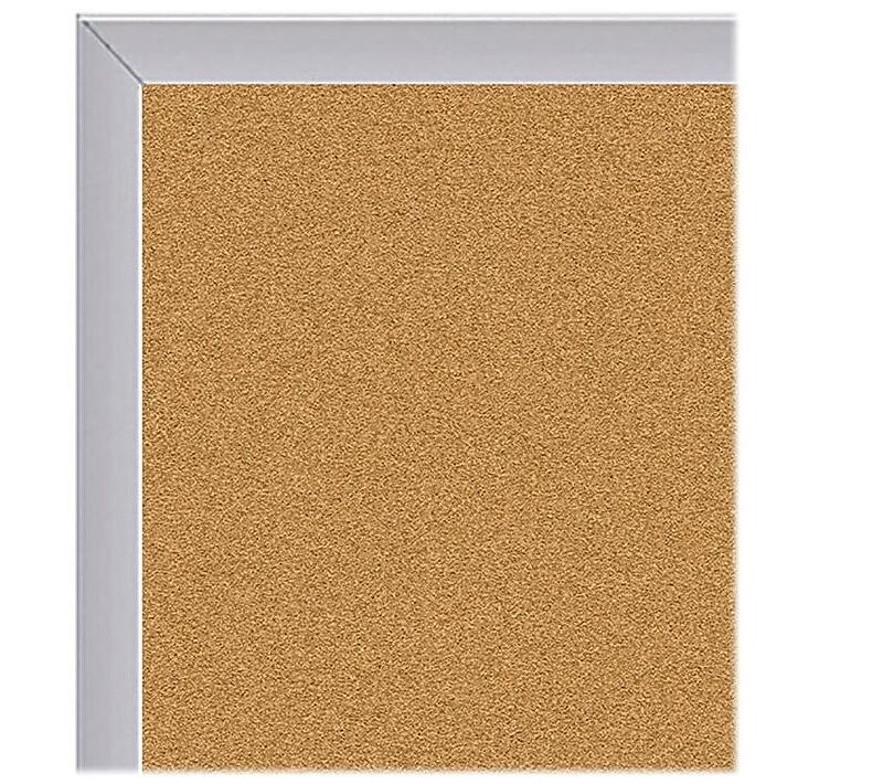 Universal Cork/Dry Erase Board, Melamine, 24 x 18, Black/Gray Aluminum/Plastic Frame