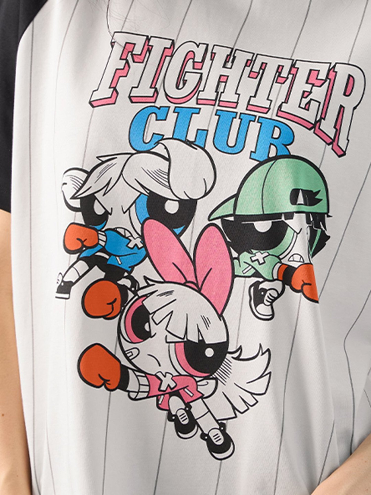 The Souled Store White & Black Cotton Graphic Print Oversized T-Shirt