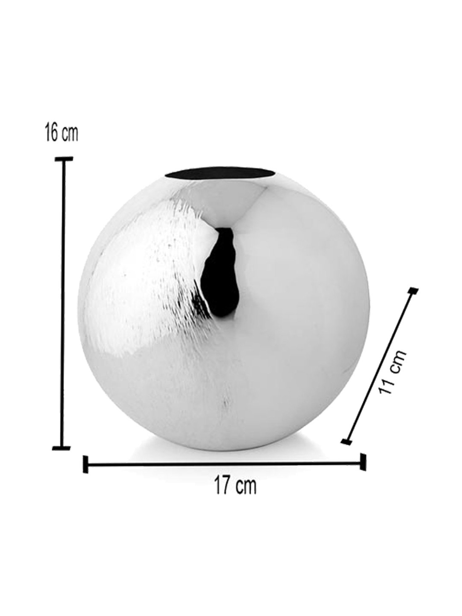 Episode Silver Plated Flower Vase Oval Semi Rice Hammered - Small