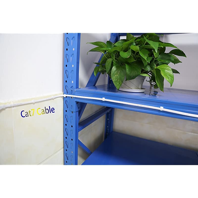 Ethernet Cable Clips 60 Pack 8mm SelfAdhesive Wire Clips Cord Clamp Cable Management for Cat6 Cat5 and Cat7 Flat Ethernet CableWhite