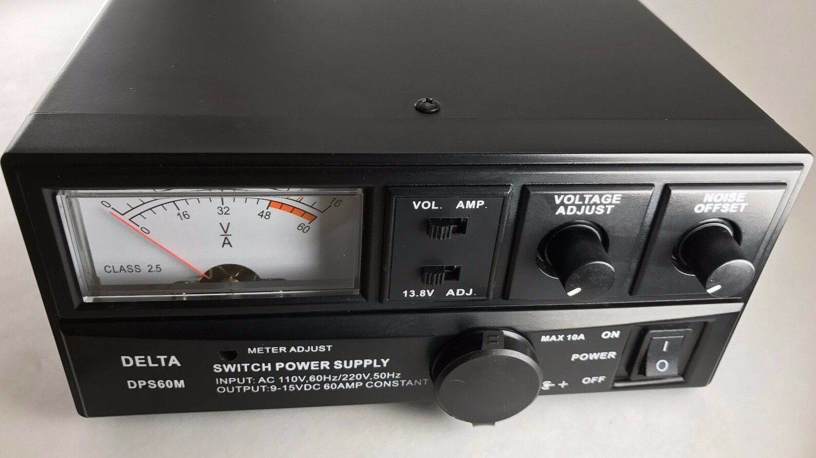 DELTA DPS60M 60 Amp 12v AC/DC Power Supply w/ Volt AMP Meter Ham CB Radio
