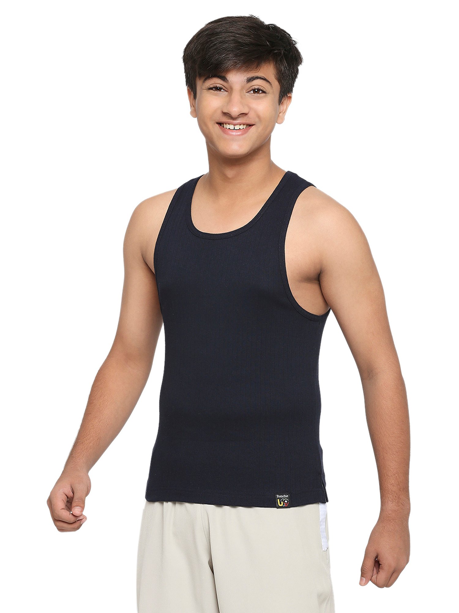 Dollar Bigboss Boys Multicolor Solid Vest (Pack Of 3)