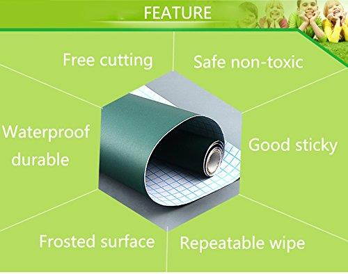 Chalkboard Contact Paper - Chalkboard Sticker Wall Decal with 5 Colored Chalks - Self-Adhesive Wall Sticker Wall Paper Blackboard Wall Decals for School,Office, Home(18"x40", Black)