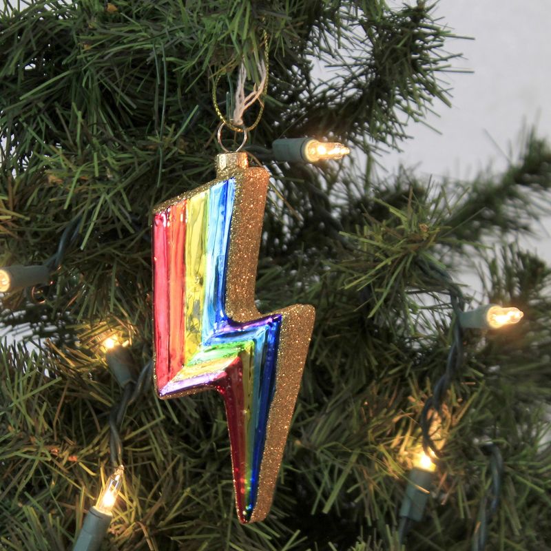 Holiday Ornament 4.75" Chroma Bolt Rainbow Gaga Lgbtq Pride  -  Tree Ornaments