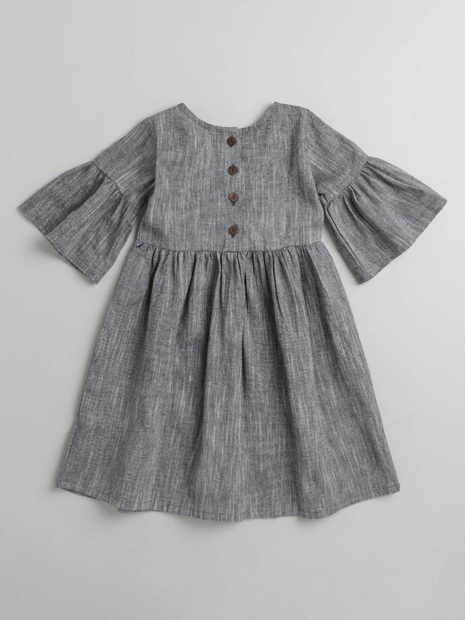 The Magic Wand Kids Grey Cotton Applique Dress