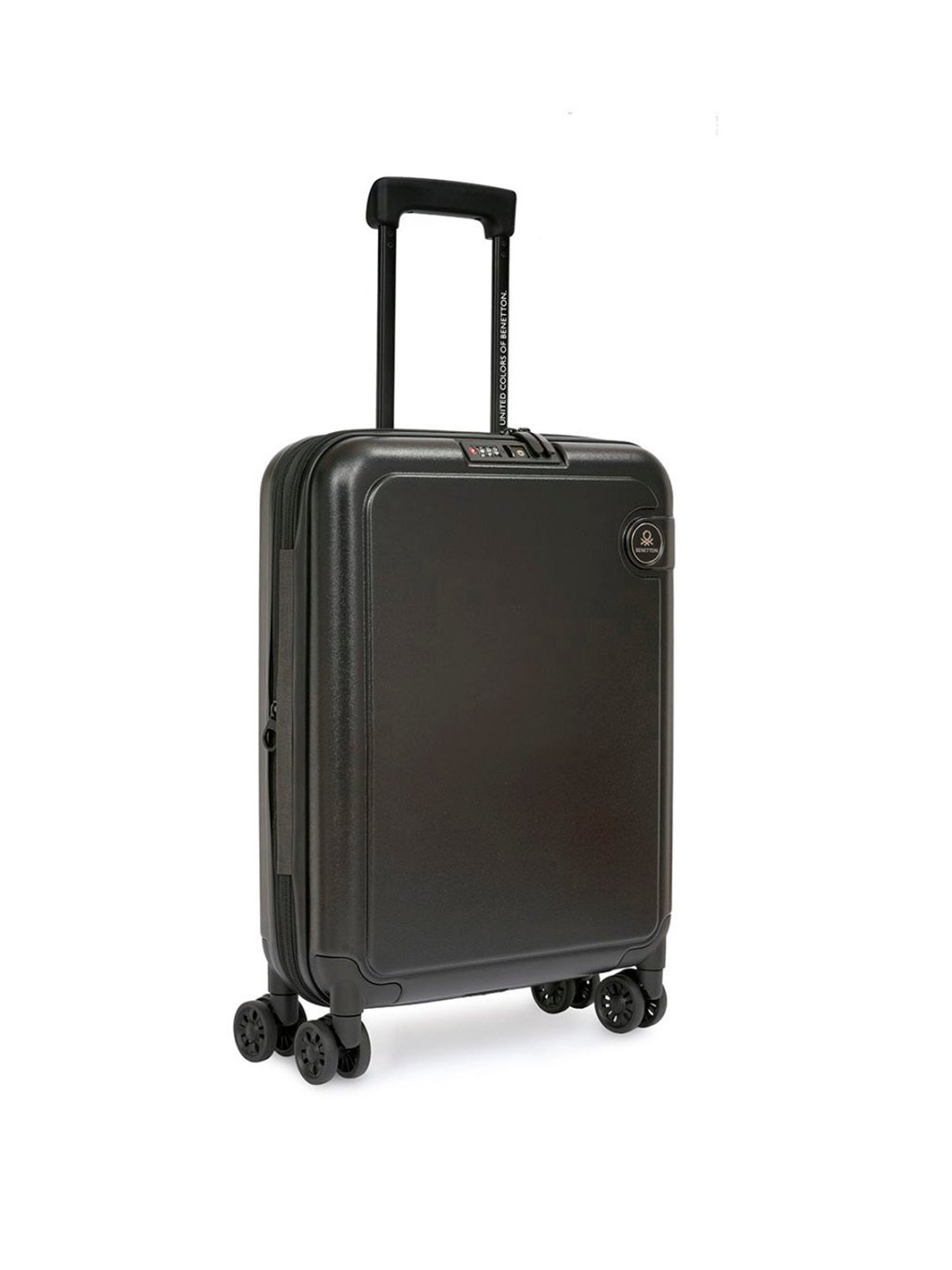 United Colors of Benetton Ryzen Black Solid Hard Cabin Trolley Bag - 55 Cms