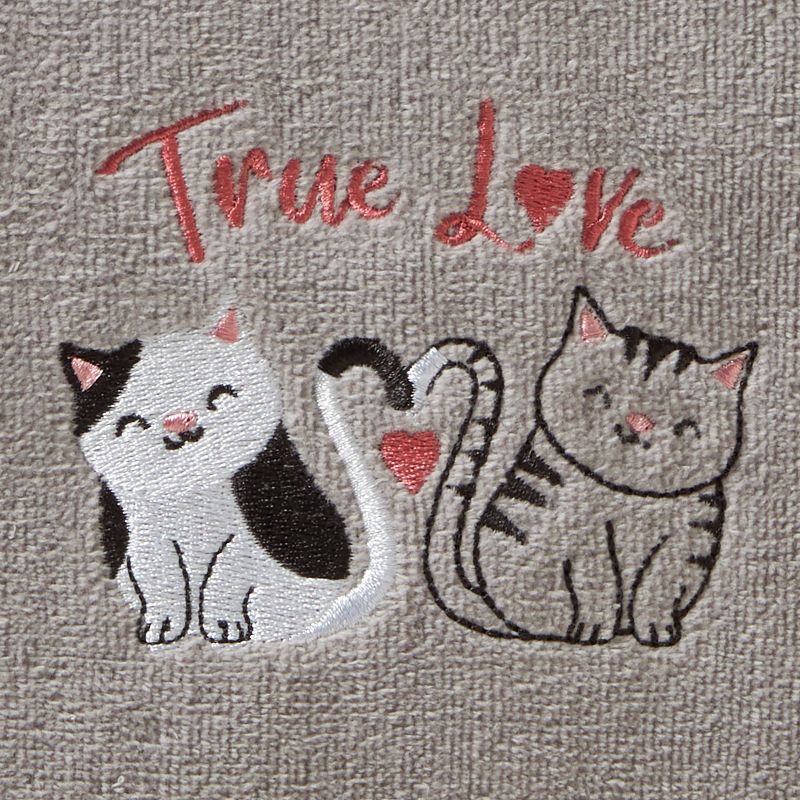 2pk True Love Cats Hand Towel Set Gray - SKL Home