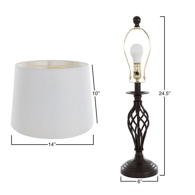 Set of 2 Table Lamps Spiral Cage Design (Includes LED Light Bulb) - Yorkshire Home