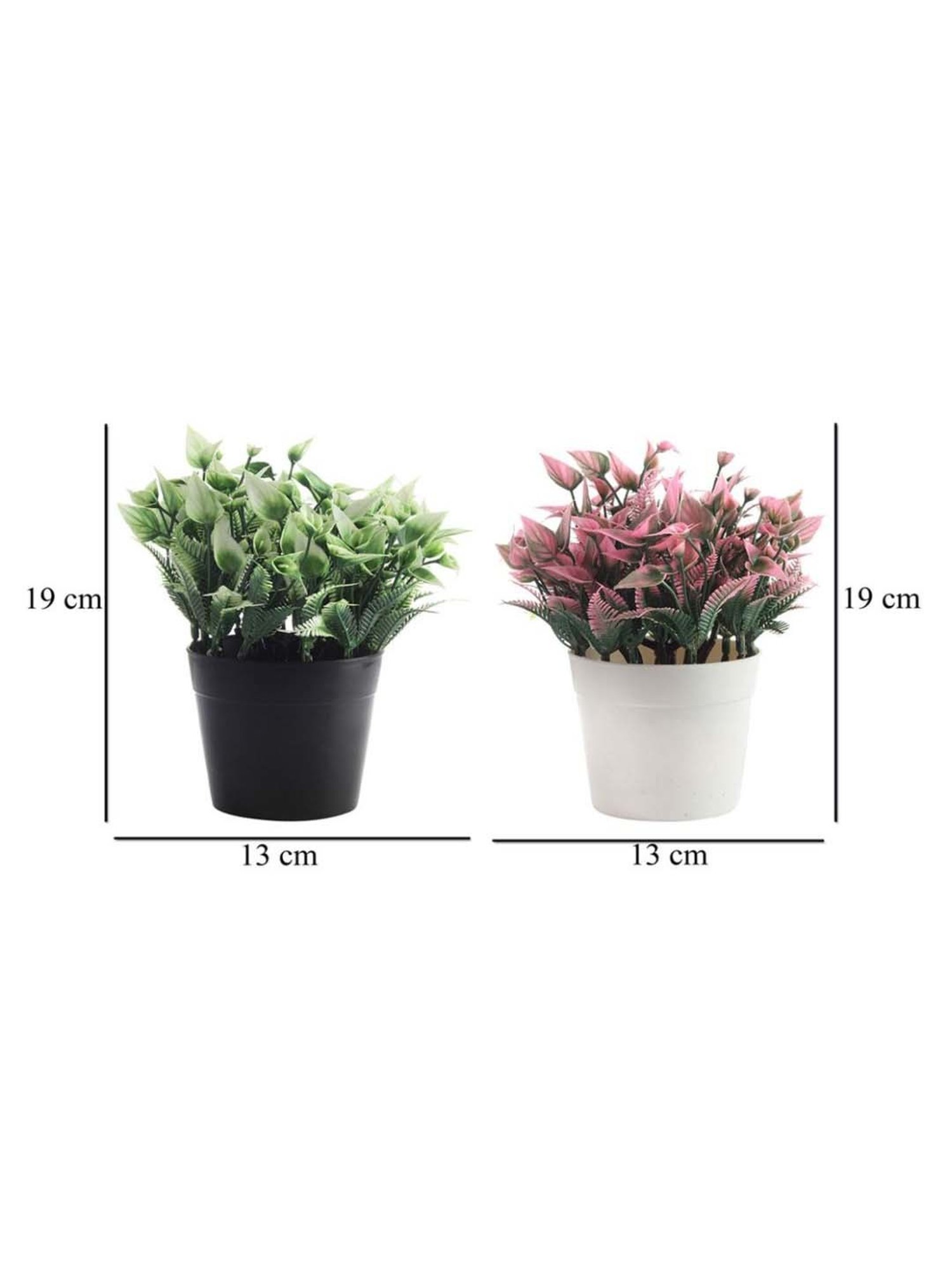 Foliyaj Multicolor Plastic Artificial Plant - Set of 2