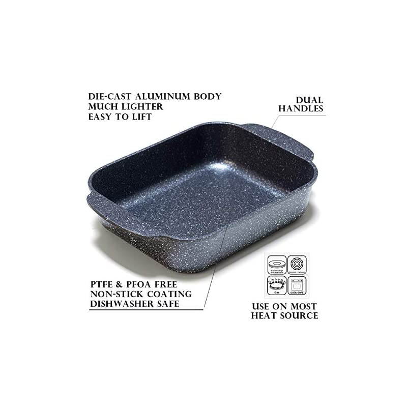 Lasagna Pan Kit Roasting Pan Set Bread Pan Kit, Casseroles Pans, Roaster Pan Kit Nonstick Bakeware Set, Non-stick Bread Baking Pans, 3 Pcs