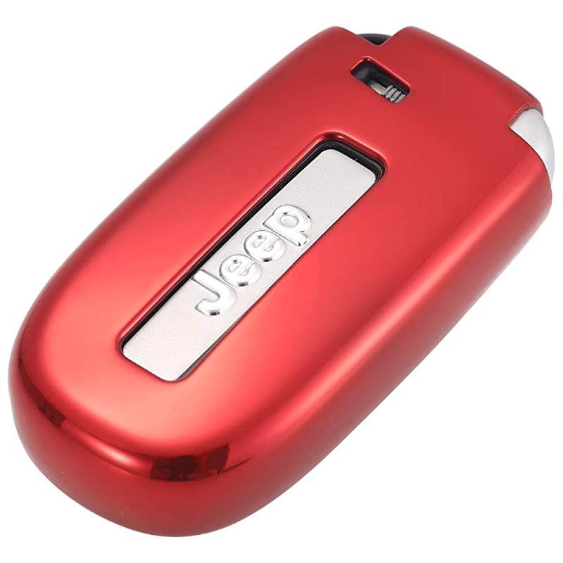 TPU Car Key Fob Cover Glossy Flexible Case Fits for Dodge Ram Jeep Grand Cherokee Chrysler Smart Keyless Entry Remote Key 2 3 4 5 Button Red