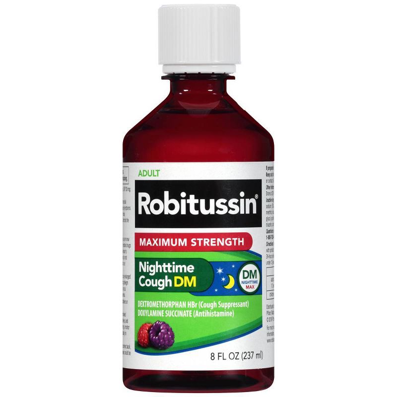 Robitussin Maximum Strength Nighttime Cough DM Syrup - Dextromethorphan - 8 fl oz