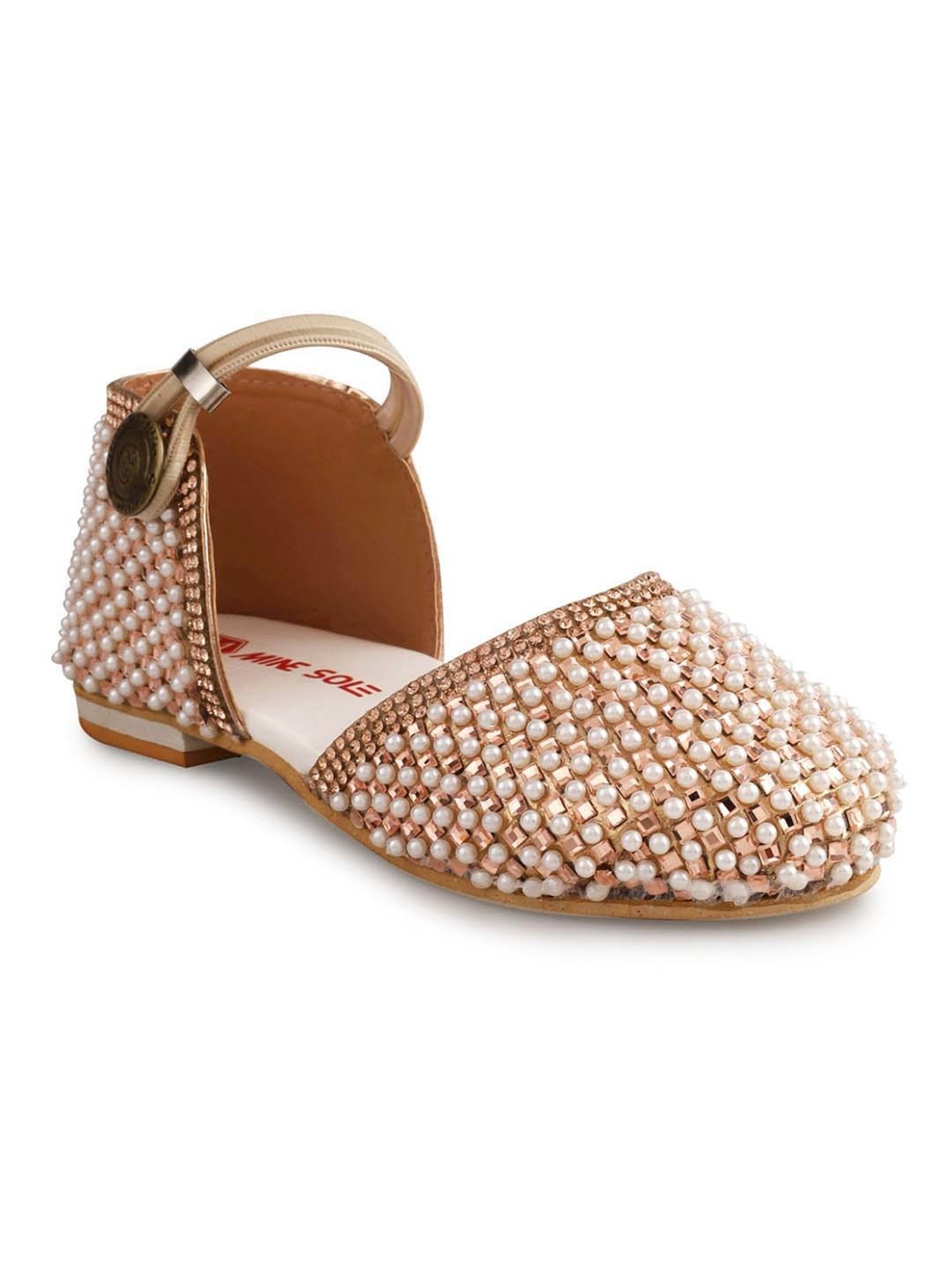 Minesole Kids Rose Gold Ethnic Sandals