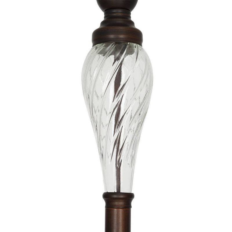 72" Torchiere Floor Lamp With Glass Accent Bronze - Cresswell Lighting