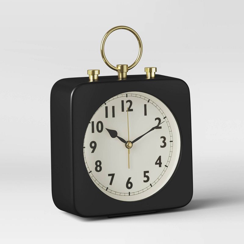 Square Industrial Table Clock - Stonebriar Collection