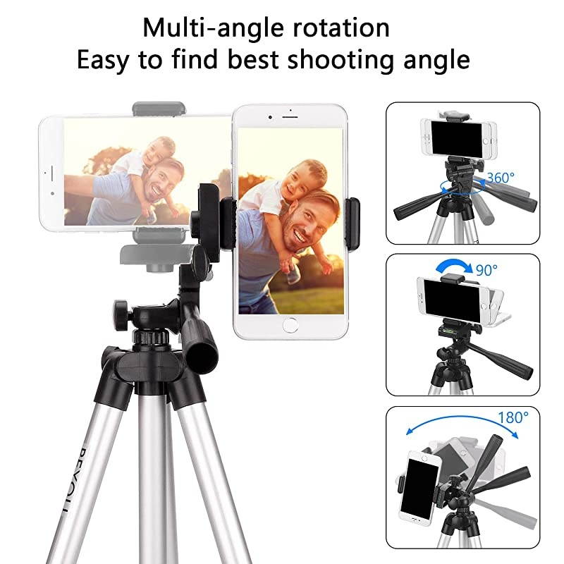 Phone Tripod  42quot Aluminum Camera Tripod + Universal Smartphone Holder Mount + Bluetooth Wireless Remote Shutter Compatible for iPhone Xs Max XR X 8 7 6 Plusfor Galaxy Note 9 8 S10 S9 S8 Plus
