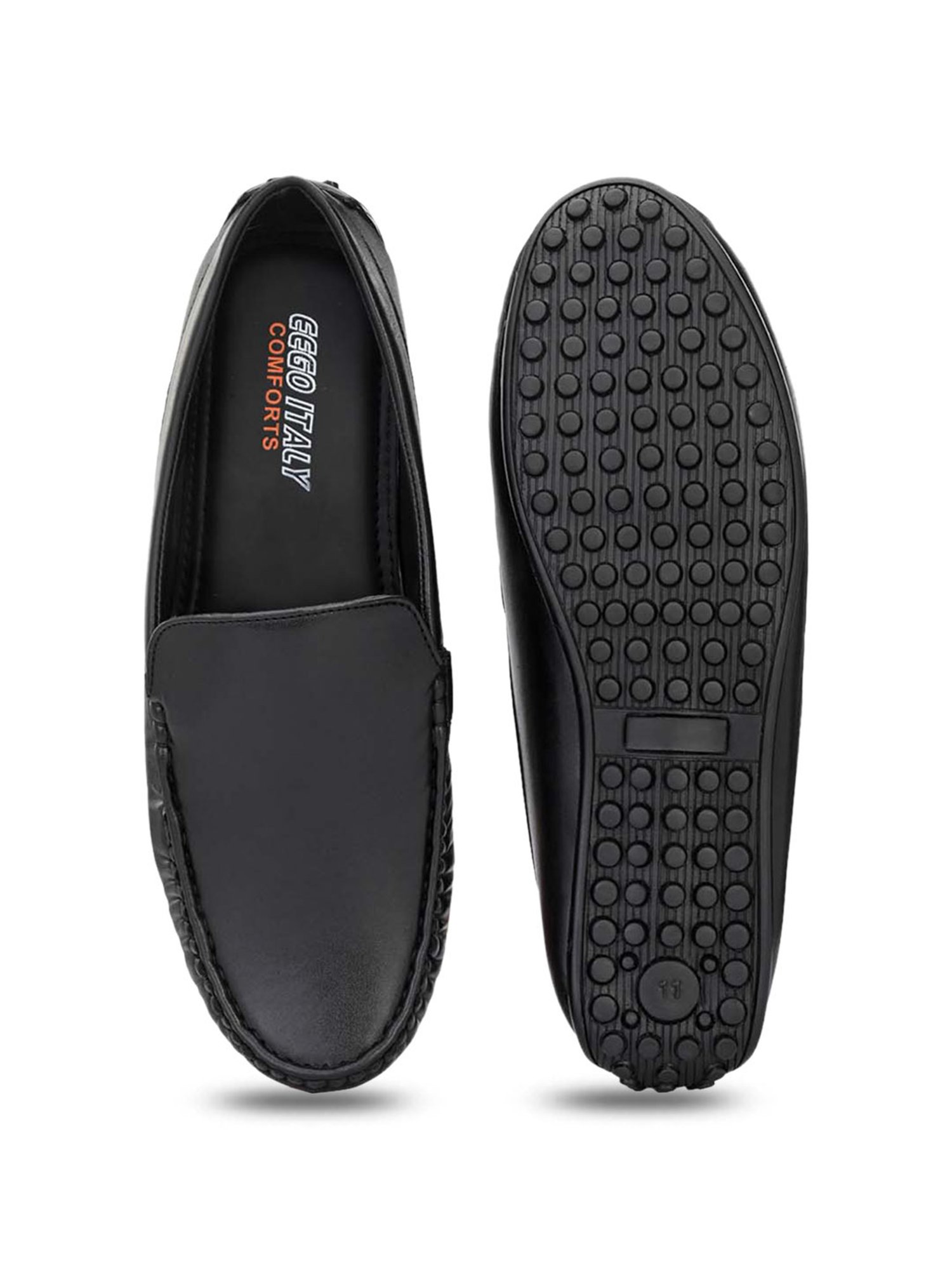Eego Italy Men's Black Casual Loafers