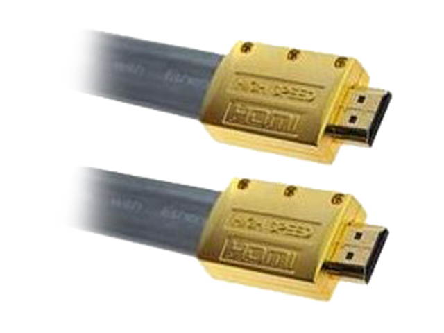Fuji Labs HDM-MMBB-LSEF6GD 6 ft. Extreme High Speed Gold Metal Hood HDMI Flat Cable with Ethernet Gold Plated Connector