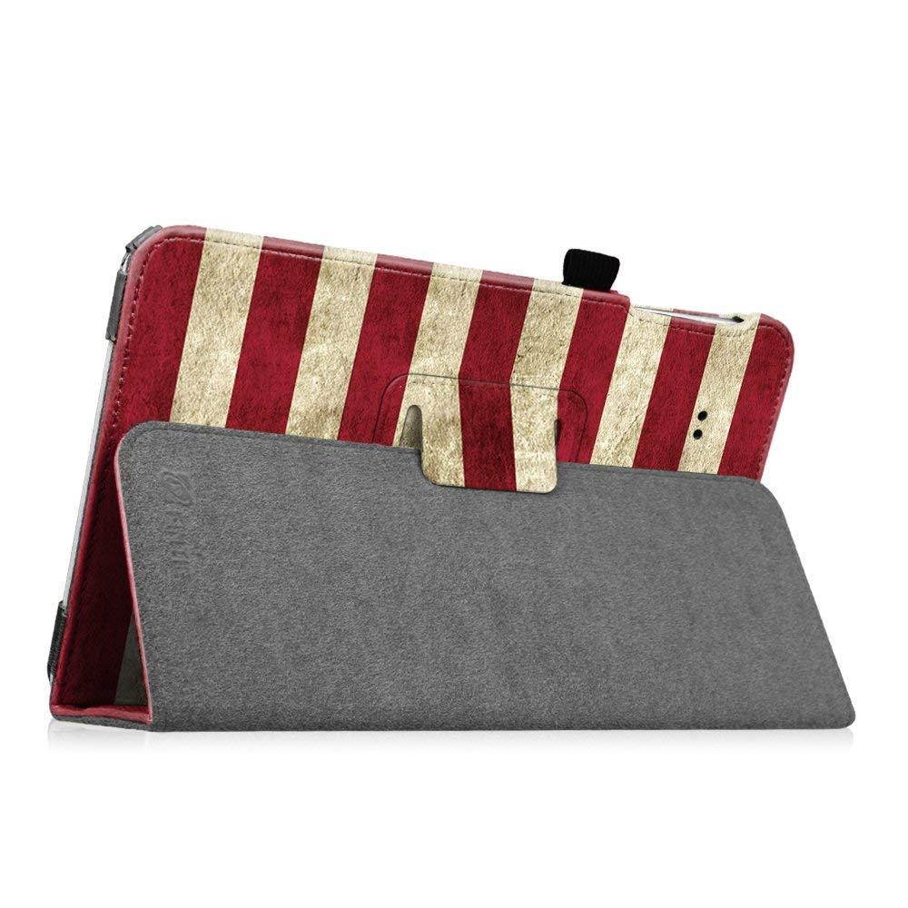 Fintie Folio Case for Samsung Galaxy Tab E 9.6 - Slim Fit Premium Vegan Leather Cover for Tab E/Tab E Nook 9.6-Inch Tablet (SM-T560/T561/T565 & SM-T567V Verizon 4G LTE Version), US Flag