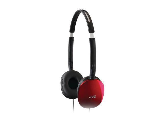 JVC HA-S160R Supra-aural FLATS Lightweight Headband Headphones (Red)