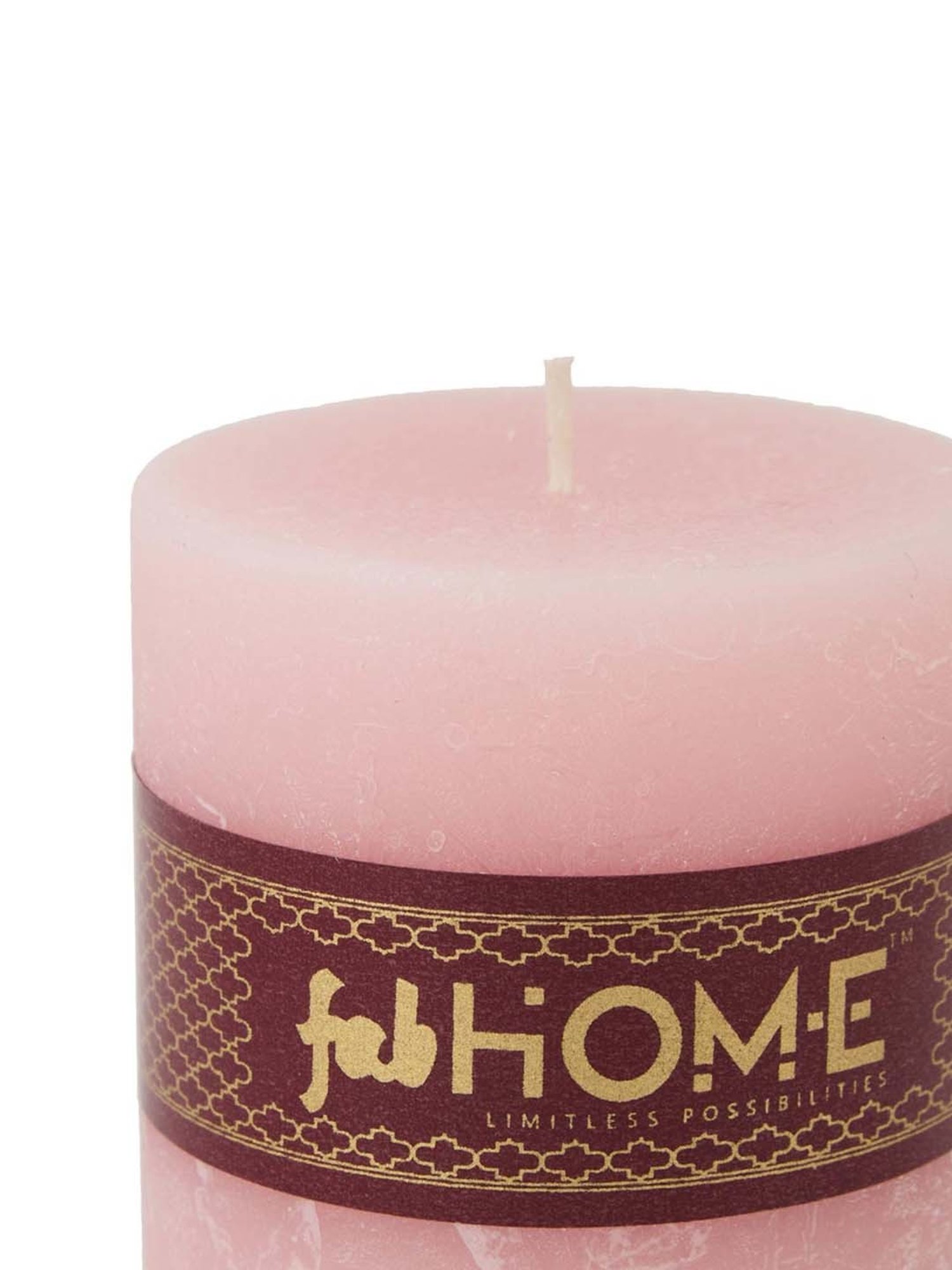 Fabindia Home Rose Pink Wax Pillar Candle