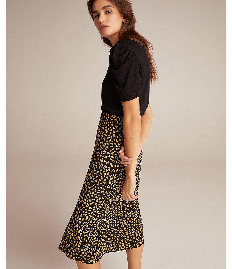 A Loves A Distress Hem High Rise Stretch Denim Skirt