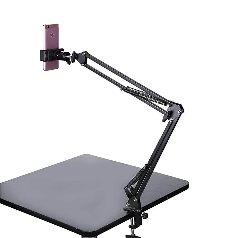 Cell Phone Holder Universal 360&deg; Rotation Long Arm Cellphone Stand Flexible Grip Mount Lazy Phone Holder Clip On Desktop Bed Lazy Bracket Support All Mobiles