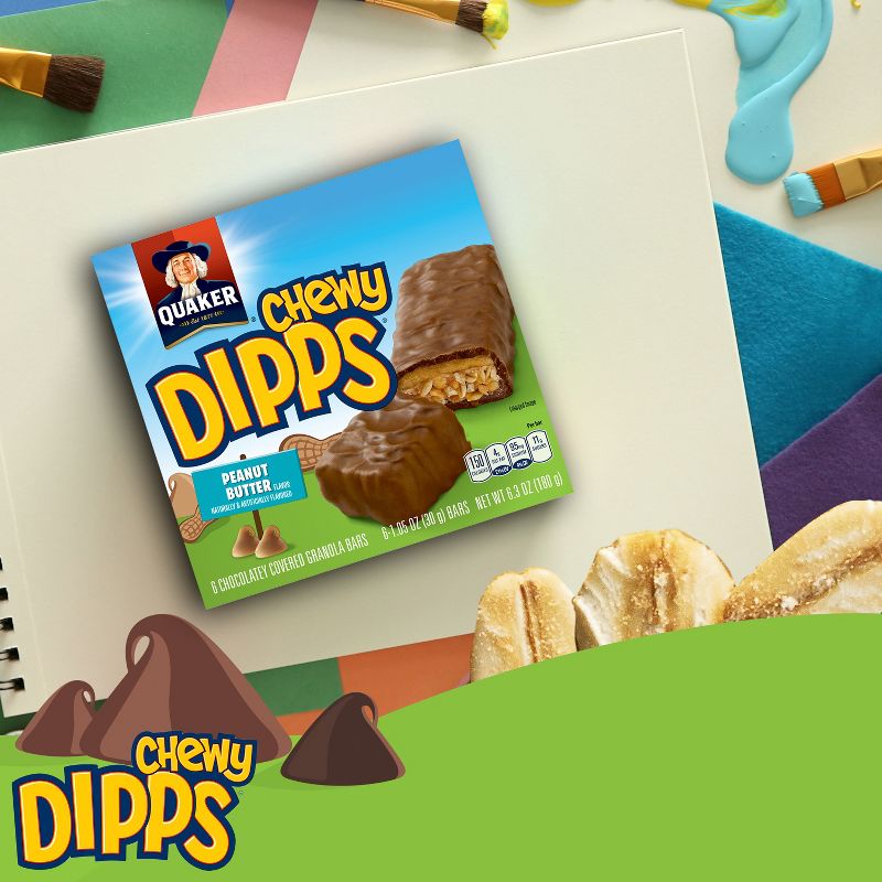 Quaker Chewy Dipps Chocolate Covered Peanut Butter Granola Bars - 6ct