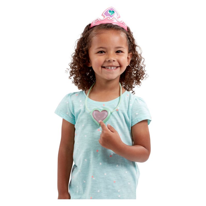 Little Adventures Girls' Princess Gloves White with Diva Crown Silver