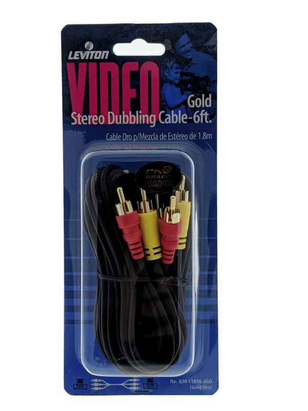 C5856-6GO 6 Ft Video Stereo Audio RCA GOLD Dubbing Coax Composite Cable